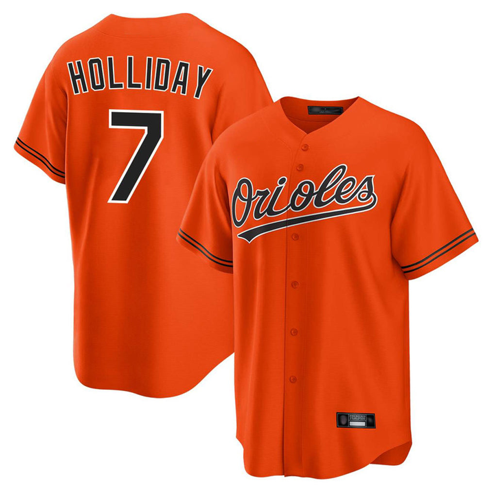 B.Orioles #7 Jackson Holliday Player Orange Home Game Edoa Stitched Jerseys