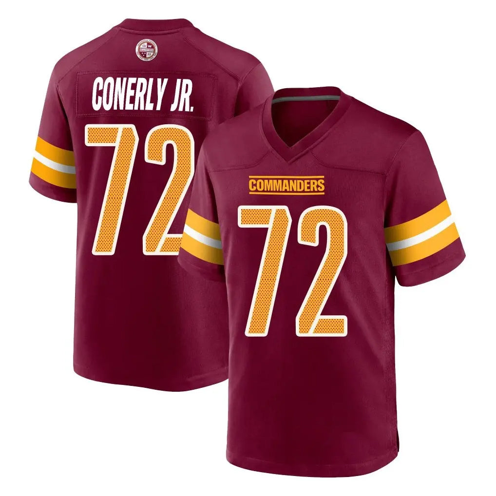 W.Commanders #72 Josh Conerly Jr. Player Burgundy Home Game Edoa Stitched Jerseys