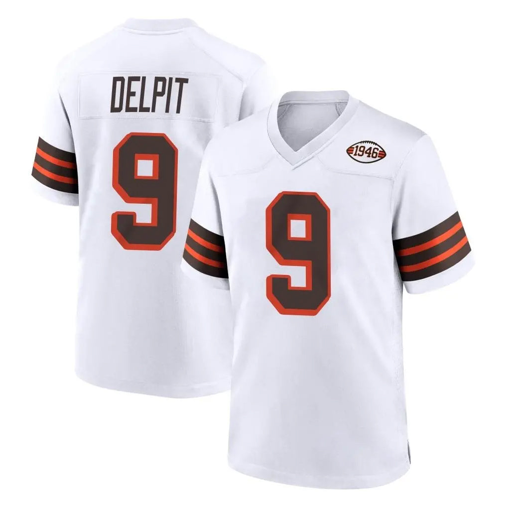 C.Browns #9 Grant Delpit Player White Alternate Home Game Edoa Stitched Jerseys