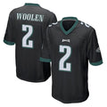 P.Eagles #2 Riq Woolen Player Black Home Game Edoa Stitched Jerseys