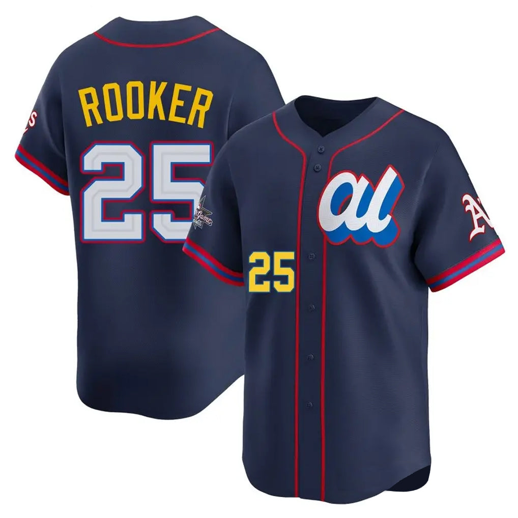 Athletics #25 Brent Rooker Player Navy American League All-Star Edition Limited Game Edoa Stitched Jerseys