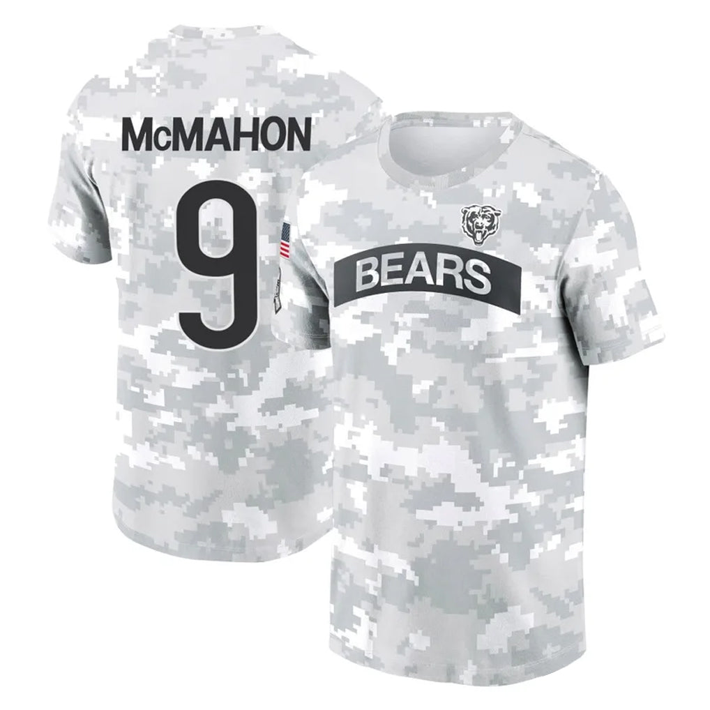 C.Bears #9 Jim McMahon Player Arctic Camo Salute to Service Performance T-Shirt Limited Edoa Stitched Jerseys