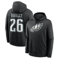 P.Eagles #26 Saquon Barkley Player Black Pullover Hoodies Home Game Edoa Stitched Jerseys
