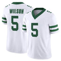 NY.Jets #5 Garrett Wilson Player White Legacy Limited Vapor F.U.S.E. Home Game Edoa Stitched Jerseys