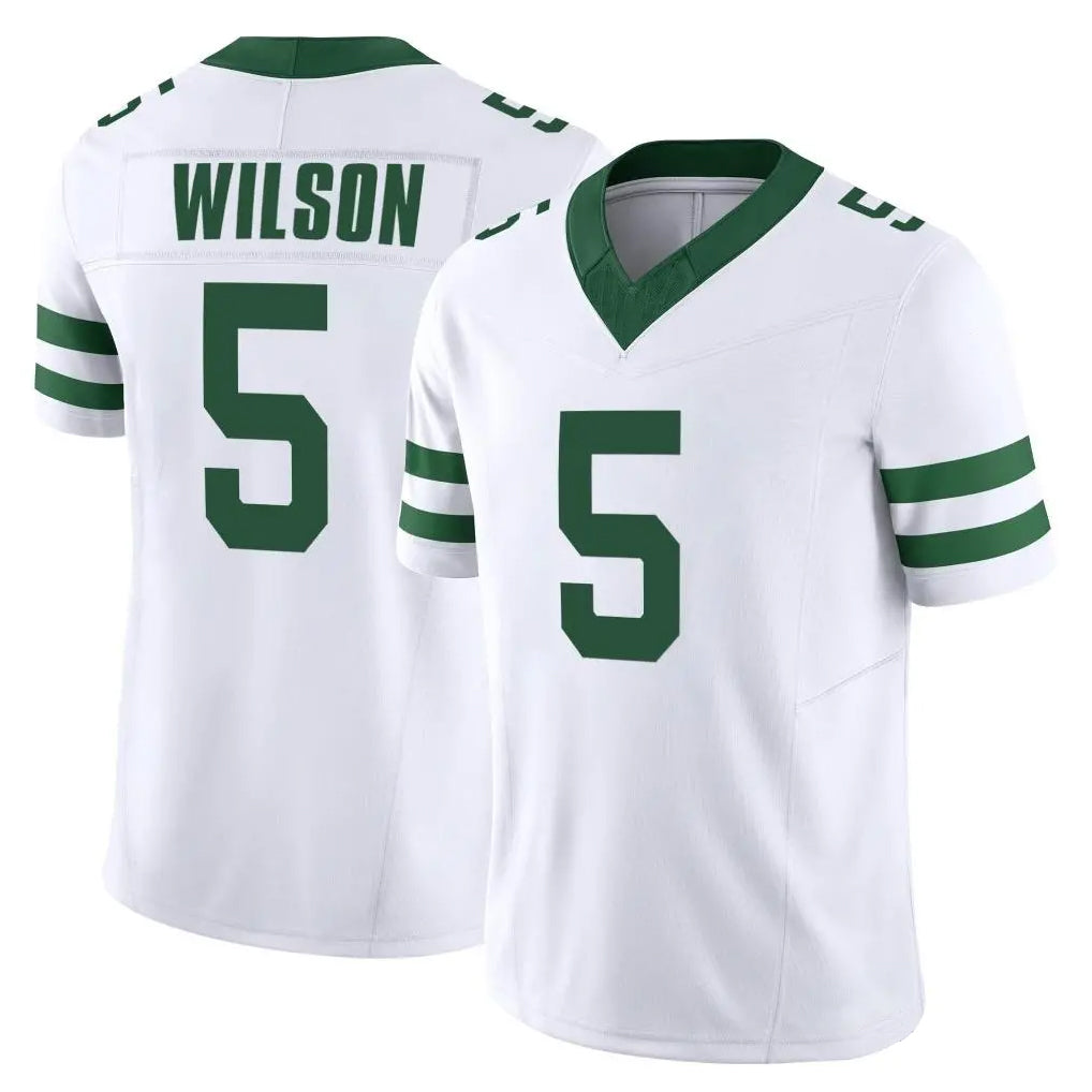 NY.Jets #5 Garrett Wilson Player White Legacy Limited Vapor F.U.S.E. Home Game Edoa Stitched Jerseys
