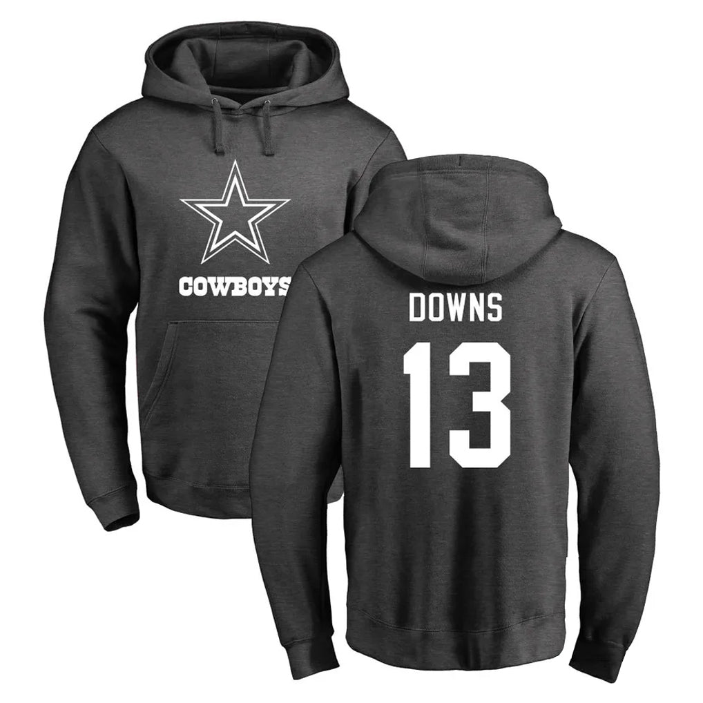 D.Cowboys #13 Caleb Downs Player Ash One Color Pullover Hoodie Limited Edoa Stitched Jerseys