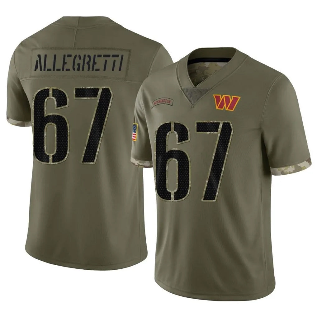 W.Commanders #67 Nick Allegretti Player Olive Salute To Service Limited Home Game Edoa Stitched Jerseys
