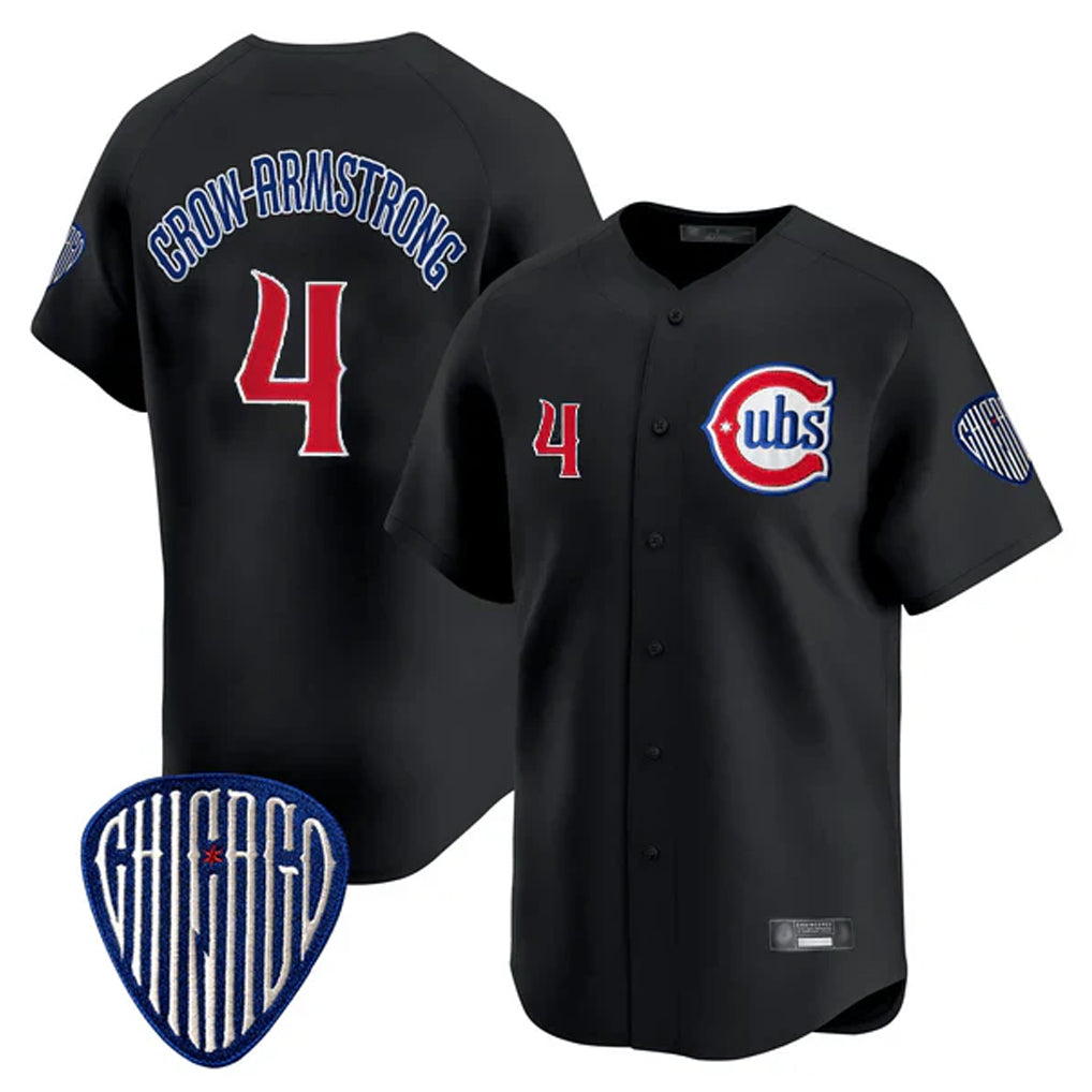 C.Cubs #4 Pete Crow-Armstrong Player Black Vapor Premier Limited Home Edoa Stitched Jerseys