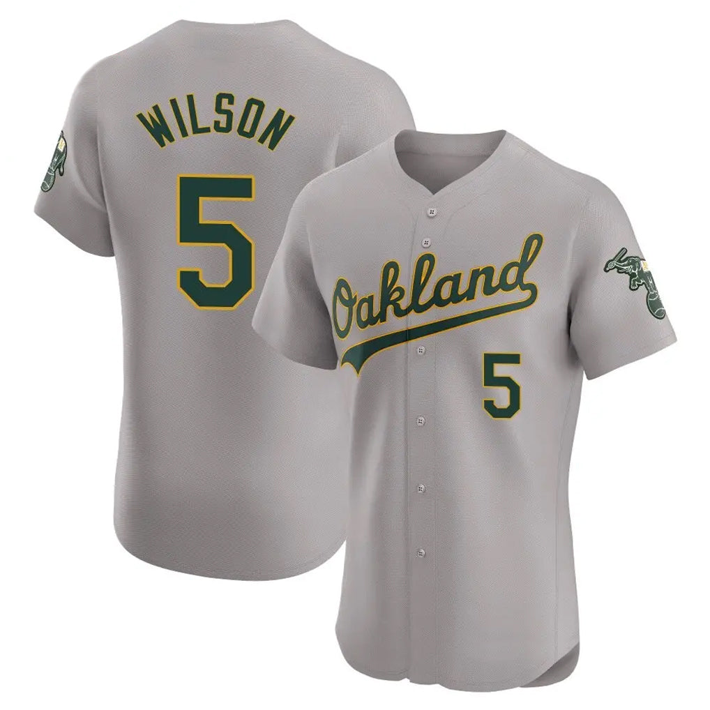 Athletics #5 Jacob Wilson Player Gray Road Limited Elite Home Game Edoa Stitched Jerseys
