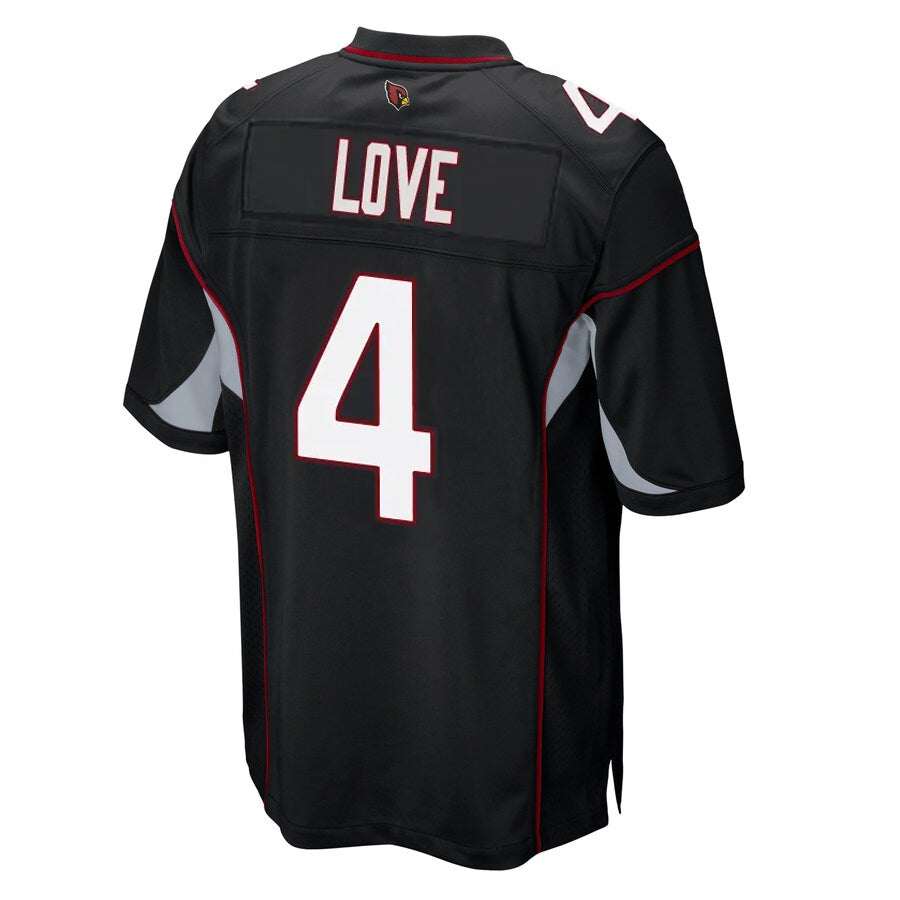 A.Cardinals #4 Jeremiyah Love Player Black Alternate Game Edoa Stitched Jerseys