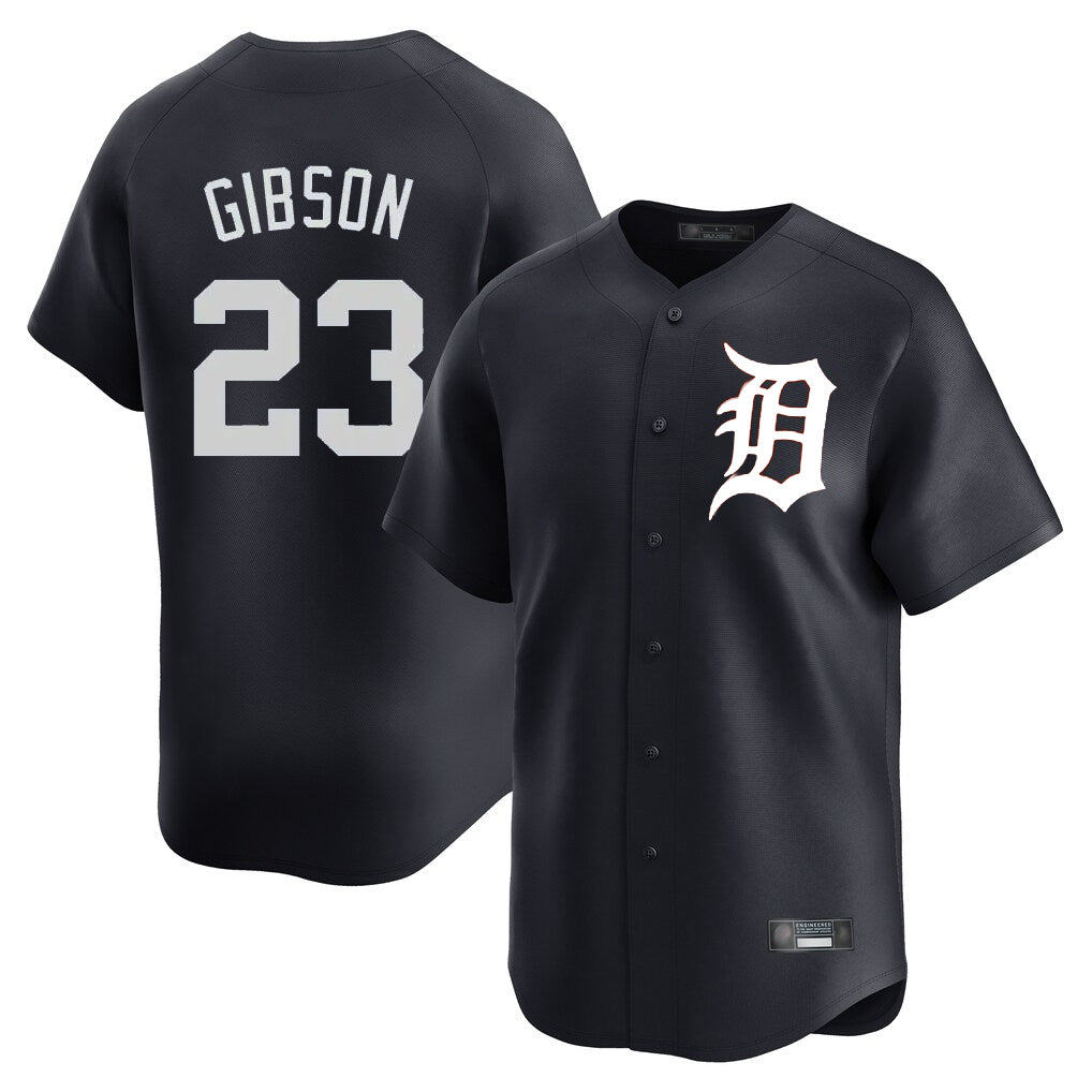 D.Tigers #23 Kirk Gibson Player Navy Home Limited Game Edoa Stitched Jerseys