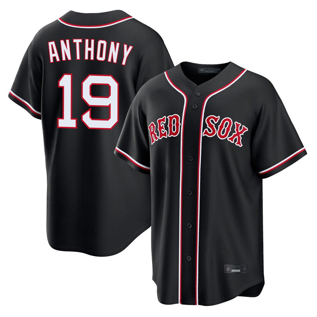 B.Red Sox #19 Roman Anthony Player Black Out Home Game Edoa Stitched Jerseys
