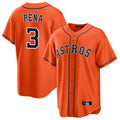 H.Astros #3 Jeremy Pe?a Player Orange Home Game Edoa Stitched Jerseys
