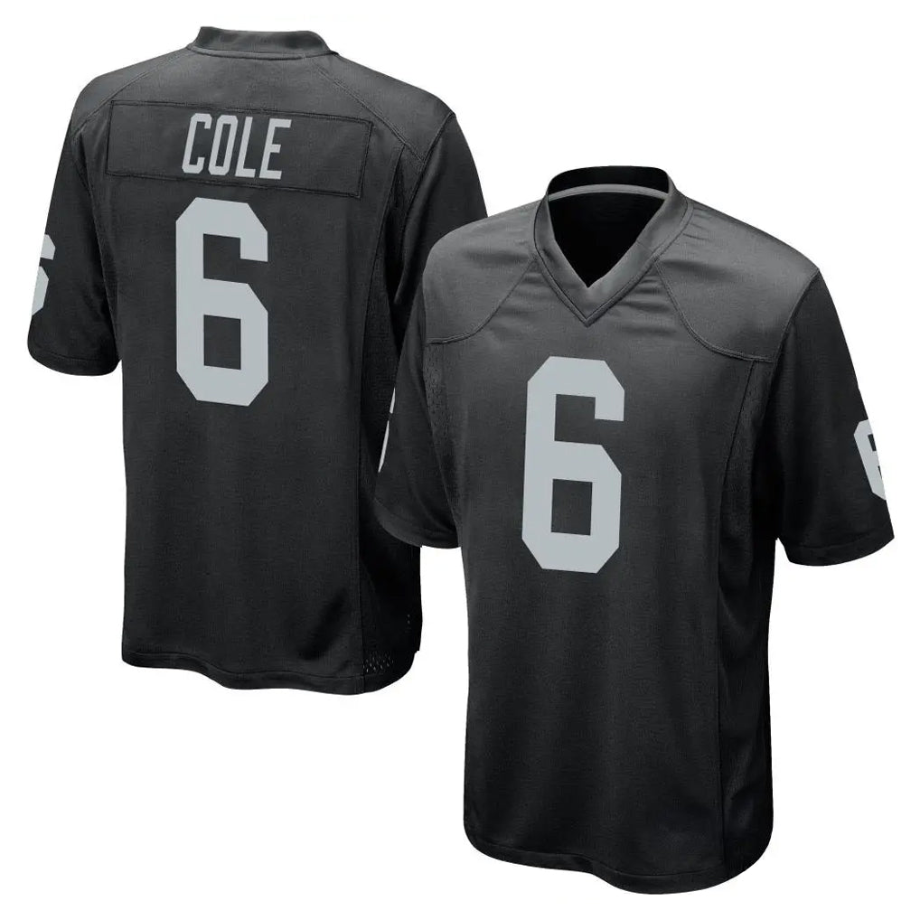 LV.Raiders #6 A.J. Cole Player Black Home Game Edoa Stitched Jerseys