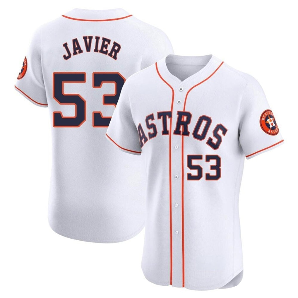 H.Astros #53 Cristian Javier Player White Limited Elite Home Edoa Stitched Jerseys