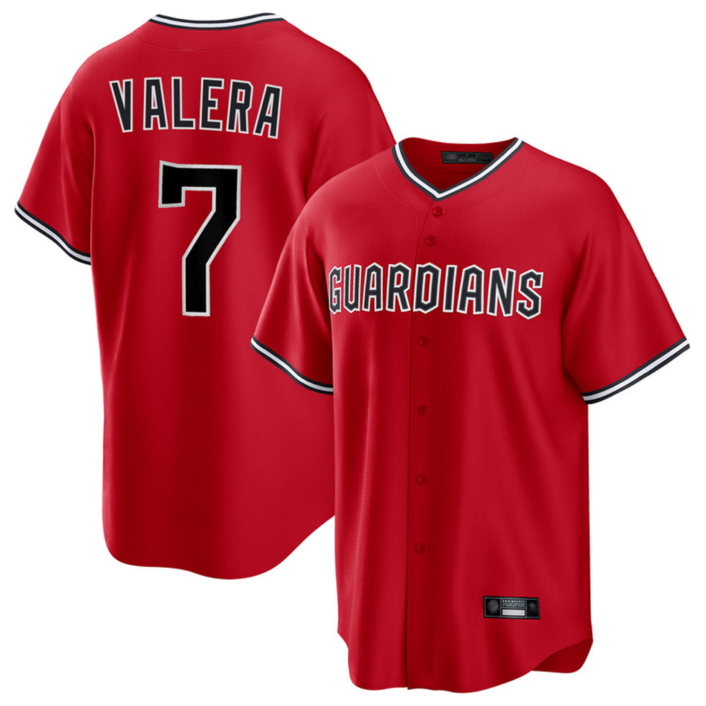 C.Guardians #7 George Valera Player Red Home Game Edoa Stitched Jerseys
