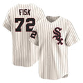 C.White Sox #72 Carlton Fisk Player Cream Cooperstown Collection Limited Home Edoa Stitched Jerseys