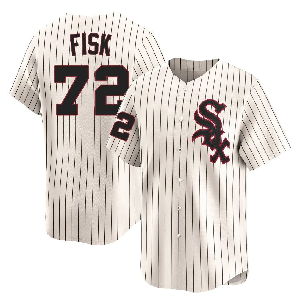 C.White Sox #72 Carlton Fisk Player Cream Cooperstown Collection Limited Home Edoa Stitched Jerseys