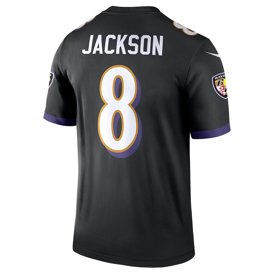 B.Ravens #8 Lamar Jackson Player Black Legend Performance Edoa Stitched Jerseys