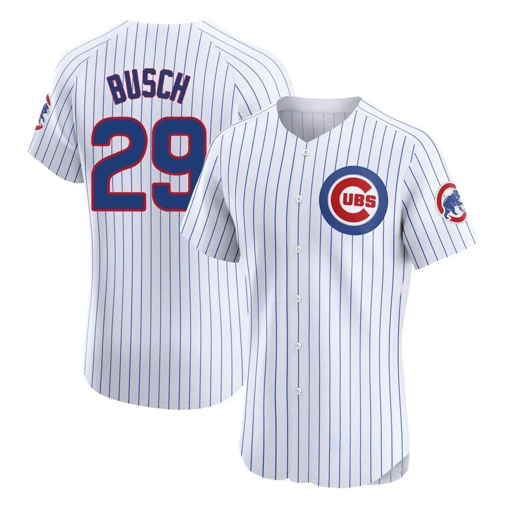C.Cubs #29 Michael Busch Player White Limited Elite Home Game Edoa Stitched Jerseys