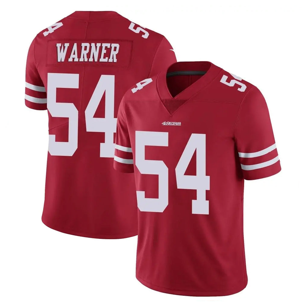 SF.49ers #54 Fred Warner Player Red Limited Vapor Untouchable Home Game Edoa Stitched Jerseys
