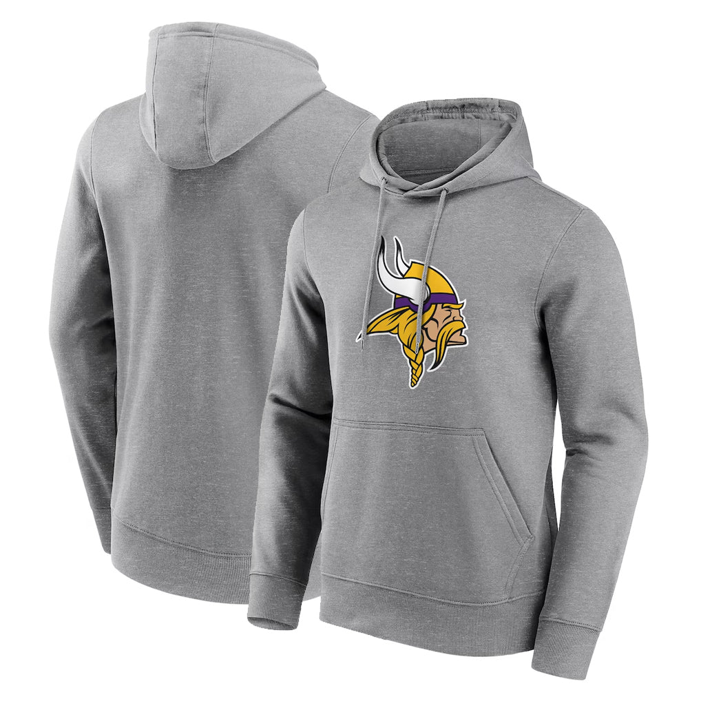 M.Vikings ## Vikings Blank Player Gray LOGO Pullover Hoodies Home Game Edoa Stitched Jerseys