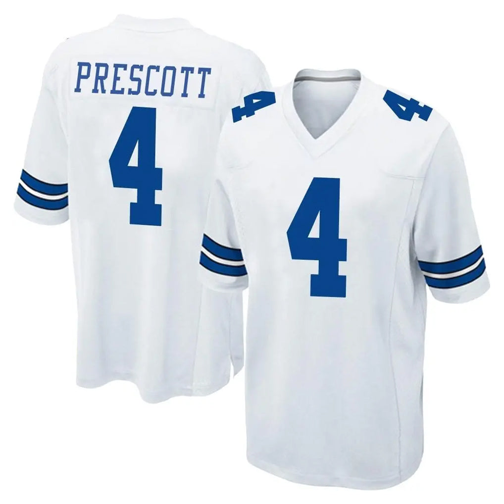 D.Cowboys #4 Dak Prescott Player White Home Game Edoa Stitched Jerseys