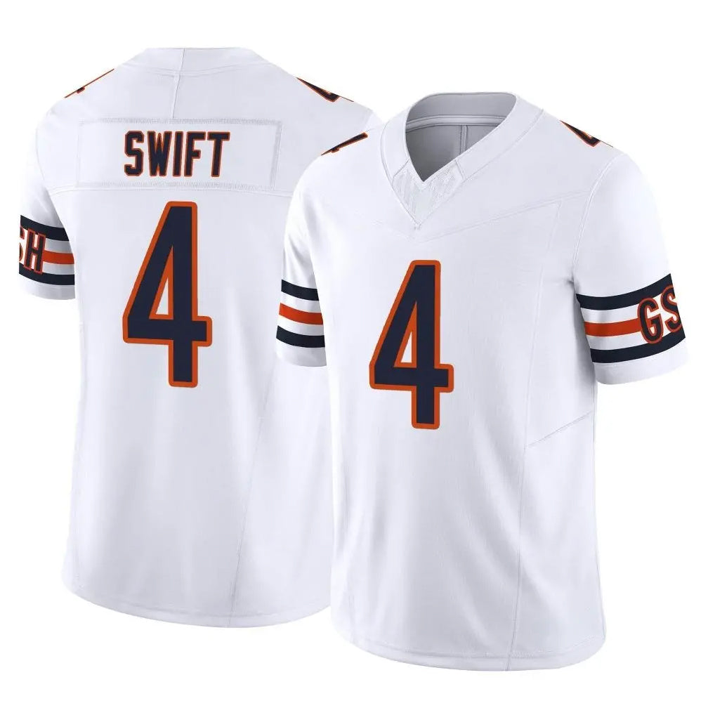 C.Bears #4 D'Andre Swift Player White Vapor F.U.S.E. Limited Home Game Edoa Stitched Jerseys