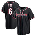 C.Guardians #6 David Fry Player Black Fashion Out Home Game Edoa Stitched Jerseys