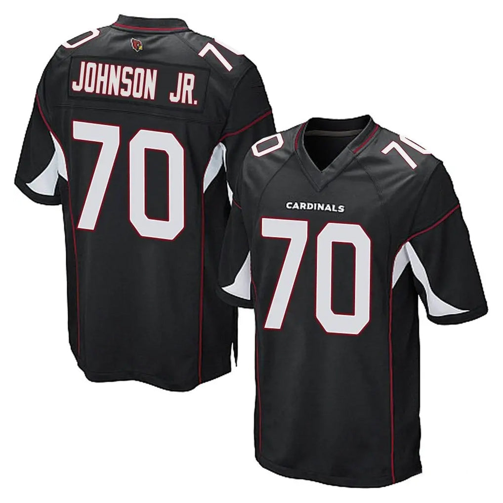 A.Cardinals #70 Paris Johnson Jr. Player Black Home Game Edoa Stitched Jerseys
