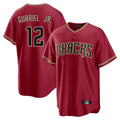 A.Diamondbacks #12 Lourdes Gurriel Jr Player Red Home Game Edoa Stitched Jerseys