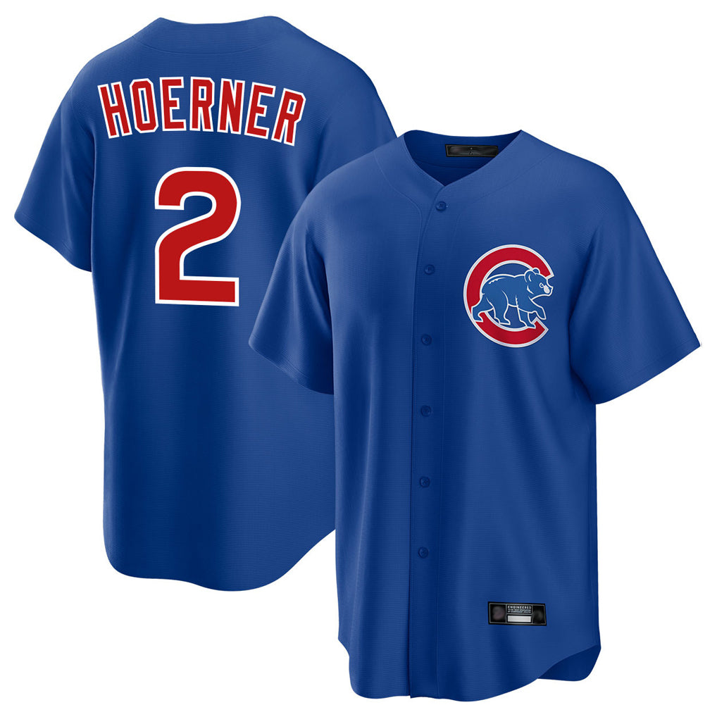 C.Cubs #2 Nico Hoerner Player Royal Home Game Edoa Stitched Jerseys