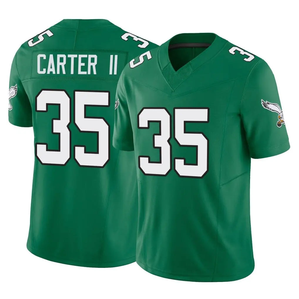 P.Eagles #35 Michael Carter II Player Green Kelly Alternate Vapor F.U.S.E. Home Game Edoa Stitched Jerseys
