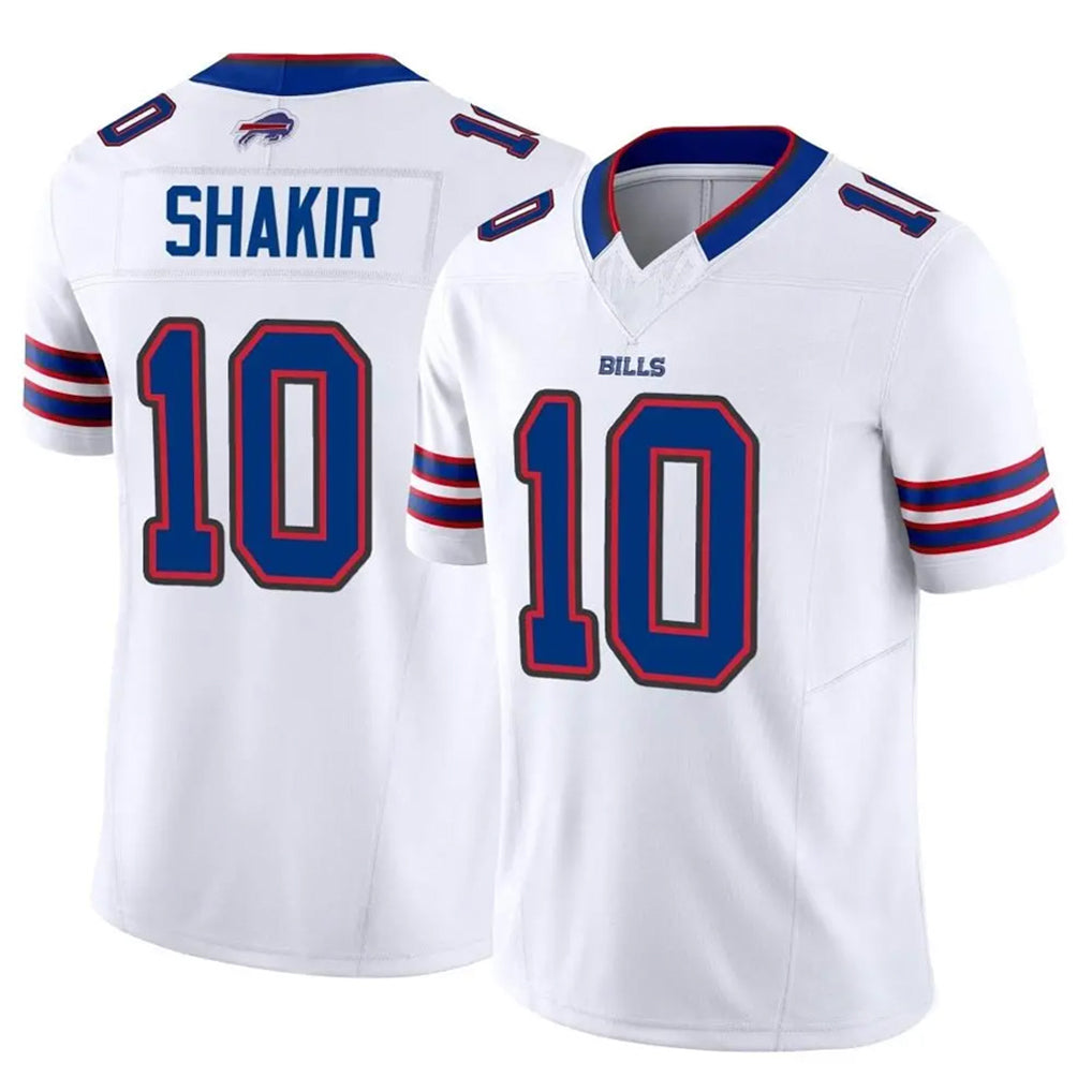 B.Bills #10 Khalil Shakir Player Vapor F.U.S.E. Limited White Edoa Stitched Jerseys