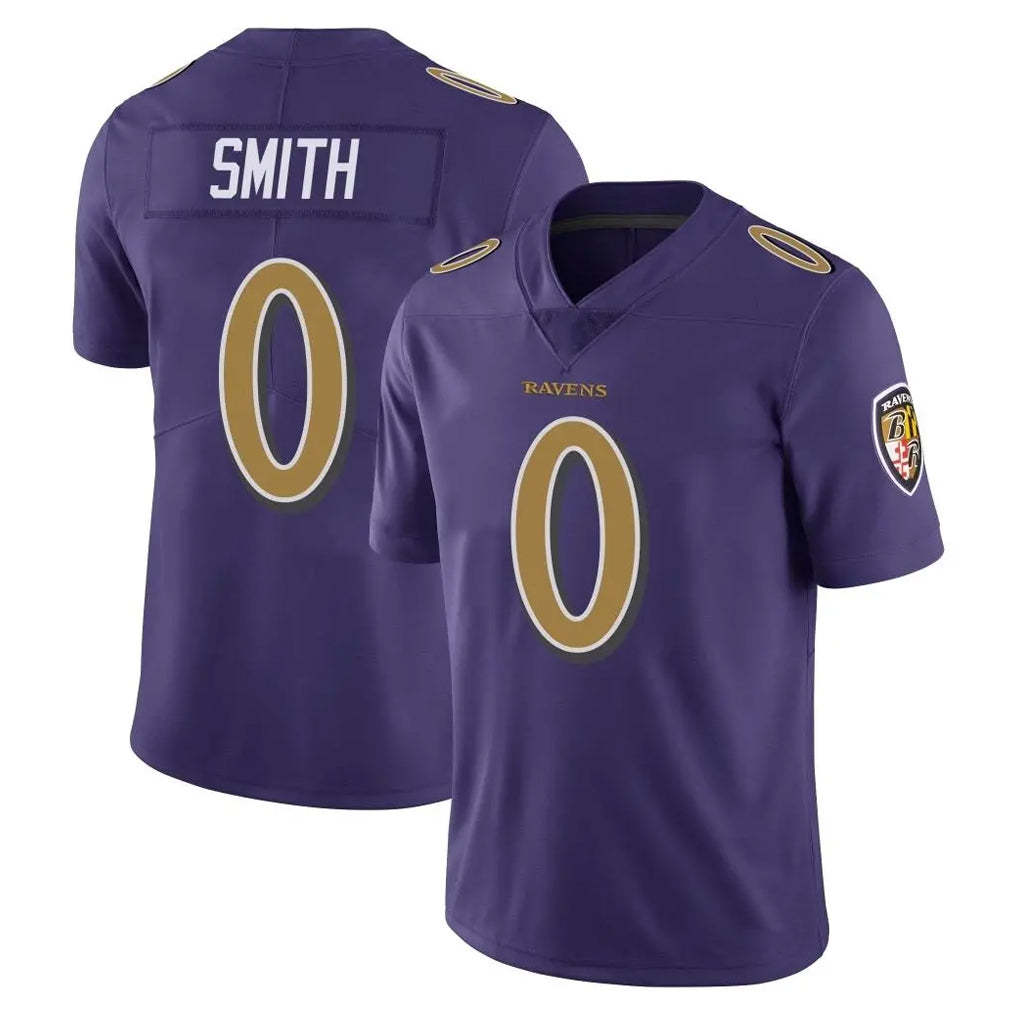 B.Ravens #0 Roquan Smith Player Purple Color Rush Vapor Untouchable Limited Home Game Edoa Stitched Jerseys
