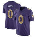 B.Ravens #0 Roquan Smith Player Purple Color Rush Vapor Untouchable Limited Home Game Edoa Stitched Jerseys