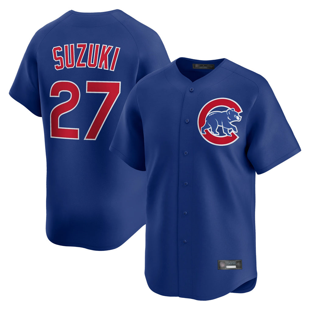 C.Cubs #27 Seiya Suzuki Player Royal Limited Home Edoa Stitched Jerseys