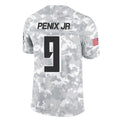 A.Falcons #9 Michael Penix Jr. Player Arctic Camo Salute to Service Limited Edoa Stitched Jerseys