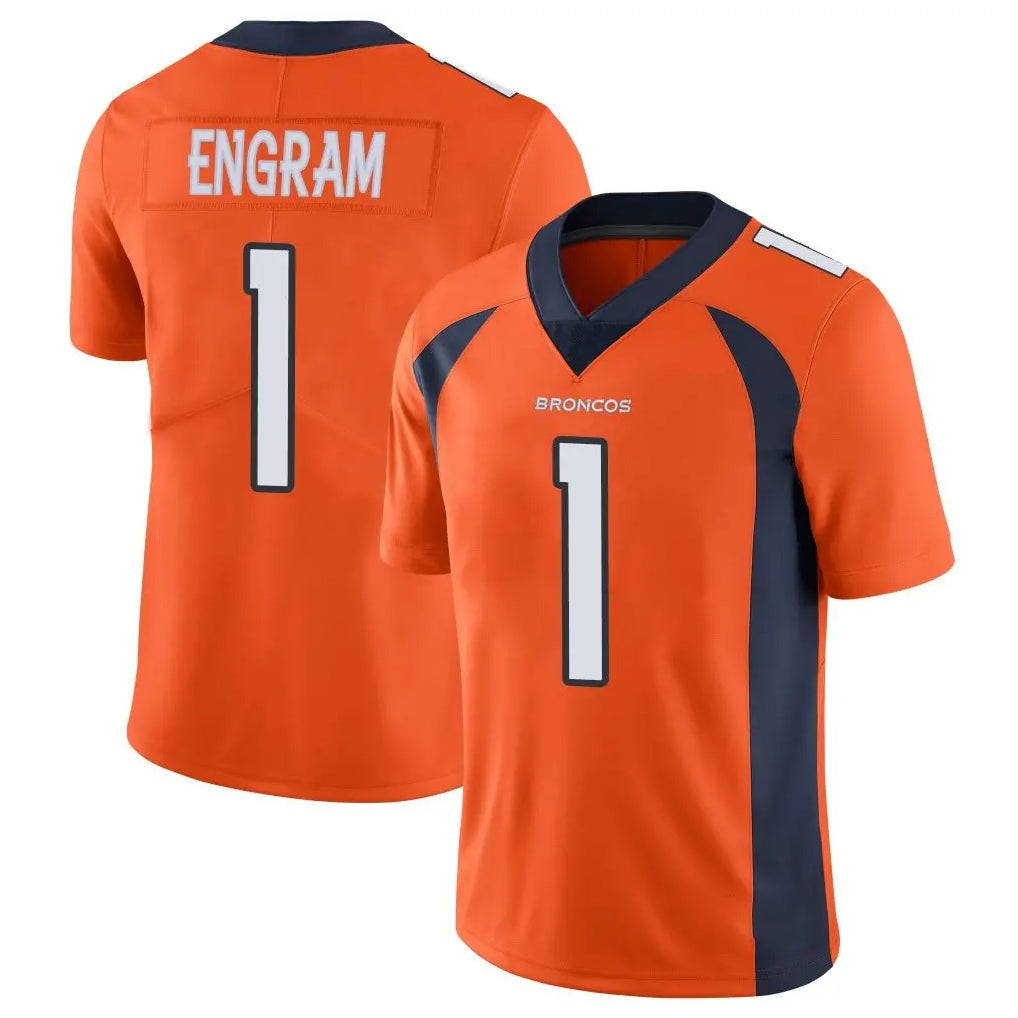 D.Broncos #1 Evan Engram Player Orange Color Vapor Untouchable Limited Game Edoa Stitched Jerseys