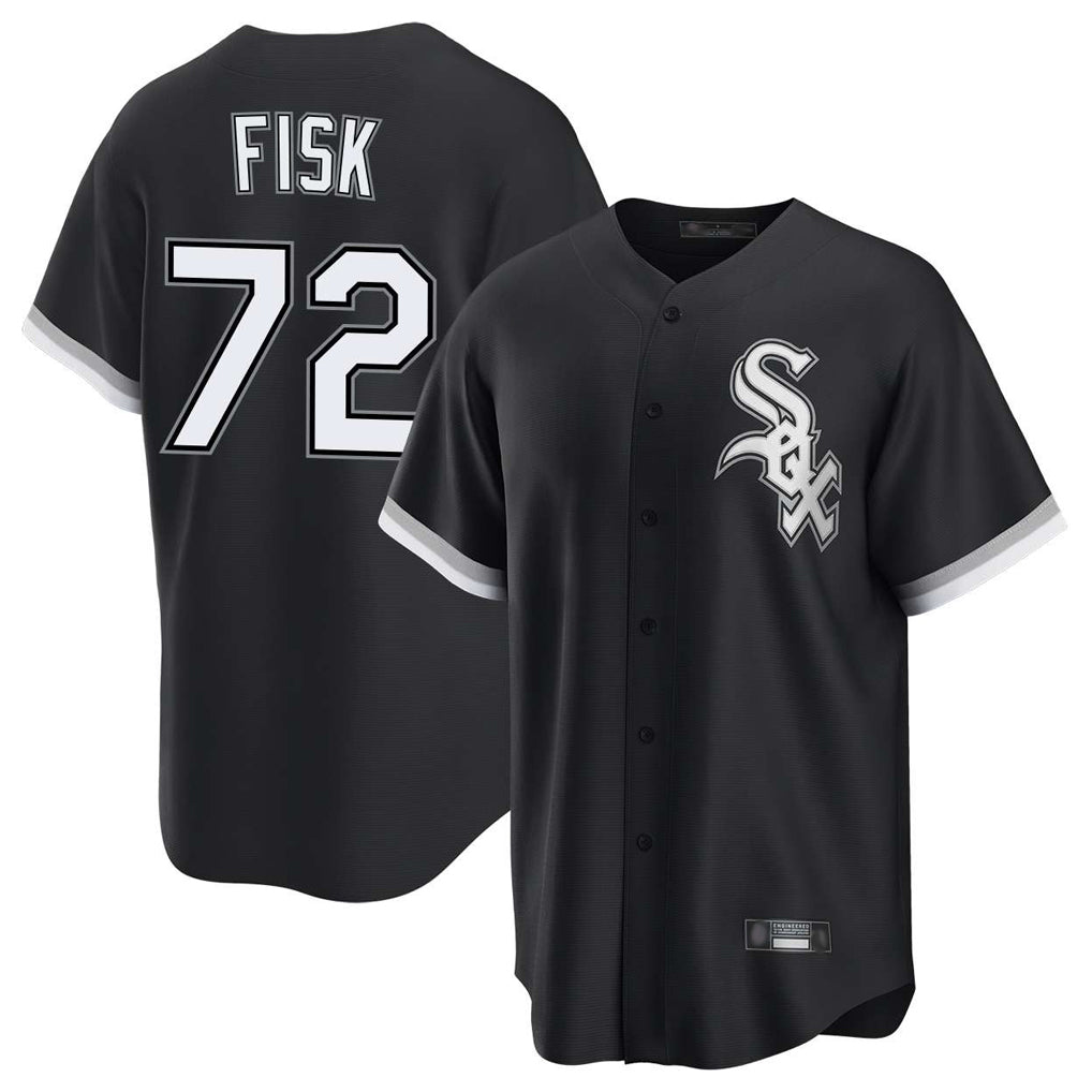 C.White Sox #72 Carlton Fisk Player Black Home Game Edoa Stitched Jerseys