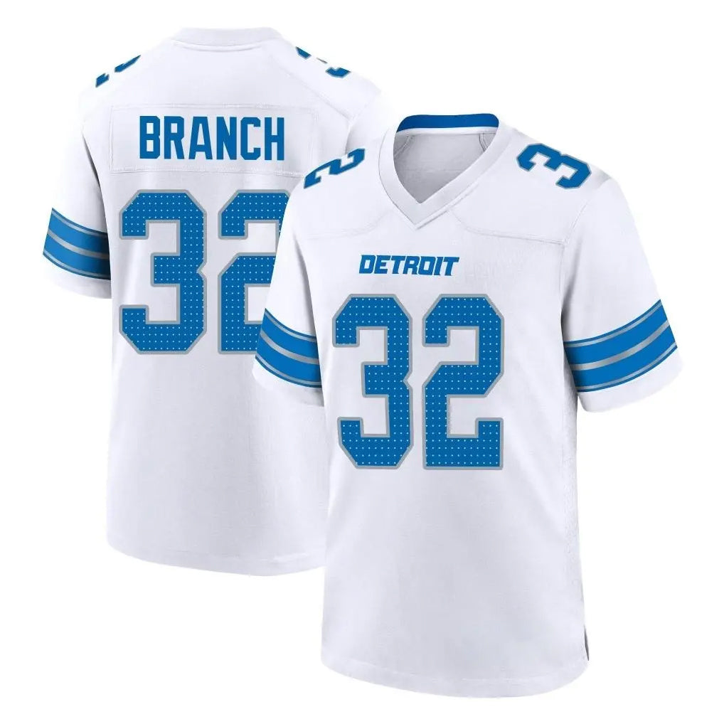 D.Lions #32 Brian Branch Player White Alternate Home Game Edoa Stitched Jerseys