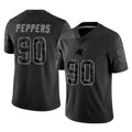 C.Panthers #90 Julius Peppers Player Black Limited Reflective Game Edoa Stitched Jerseys