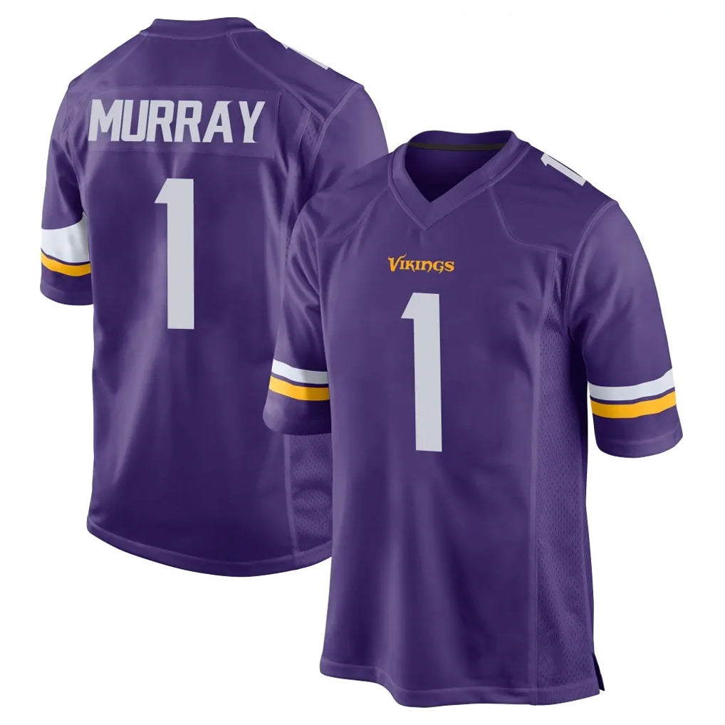 M.Vikings #1 Kyler Murray Player Purple Home Game Edoa Stitched Jerseys