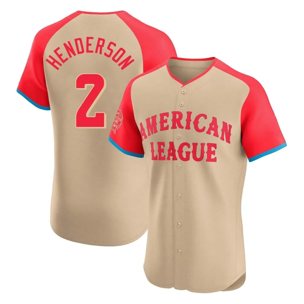 B.Orioles #2 Gunnar Henderson Player Cream American League All-Star Limited Elite Home Game Edoa Stitched Jerseys