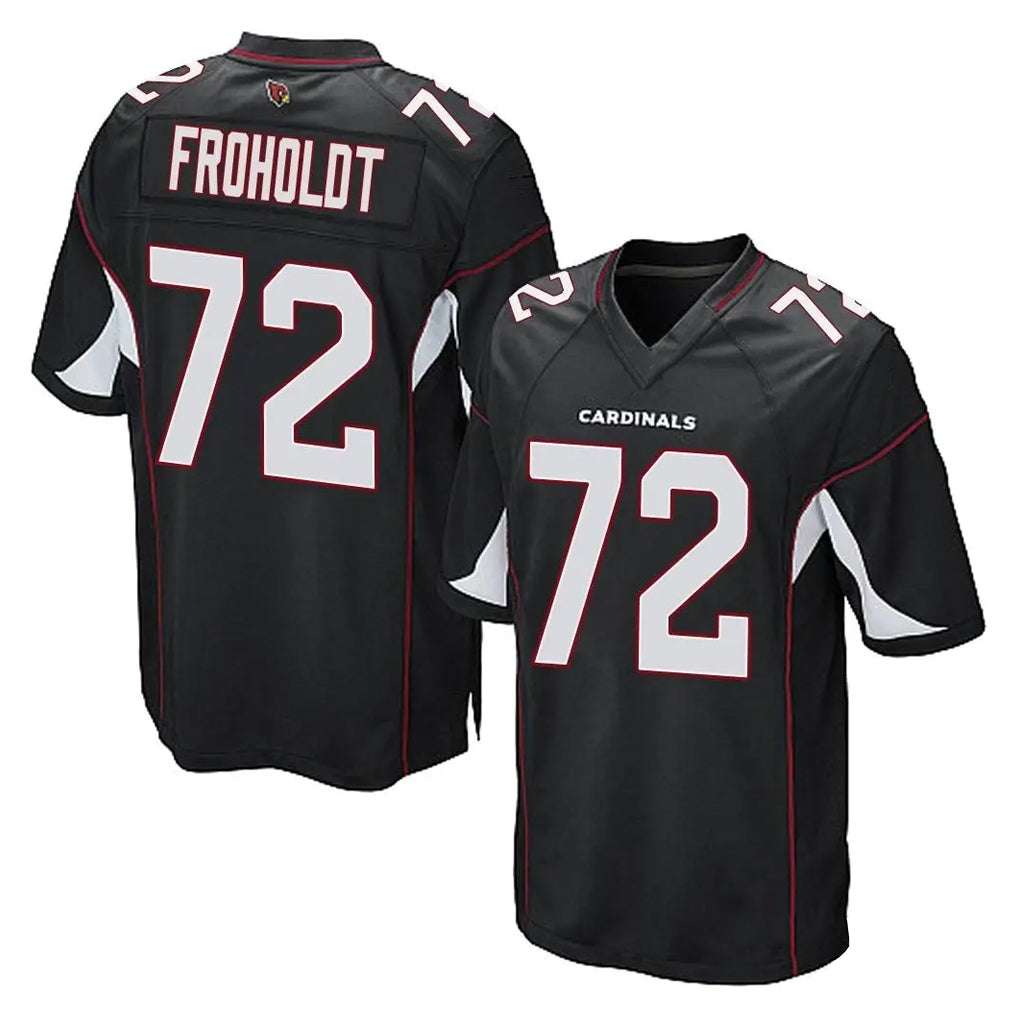 A.Cardinals #72 Hjalte Froholdt Player Black Home Game Edoa Stitched Jerseys