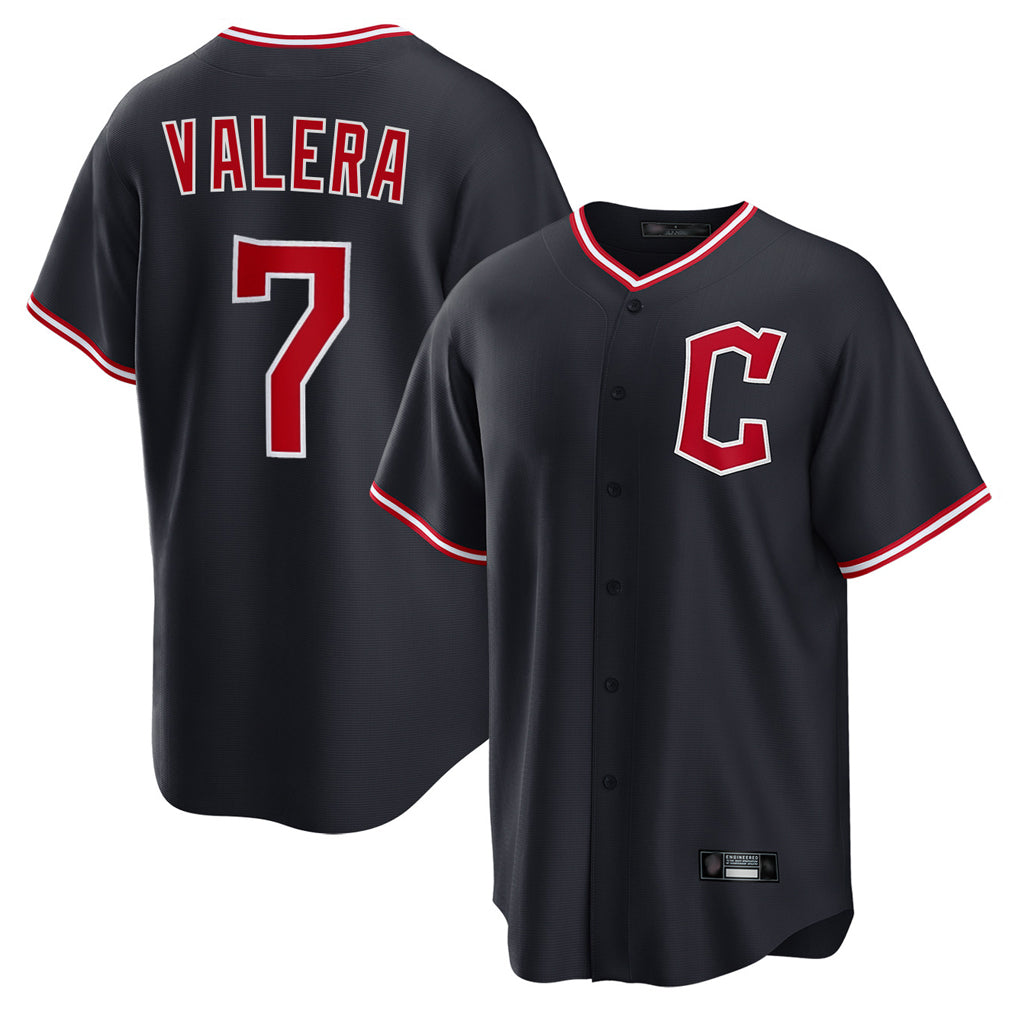 C.Guardians #7 George Valera Player Navy Home Game Edoa Stitched Jerseys
