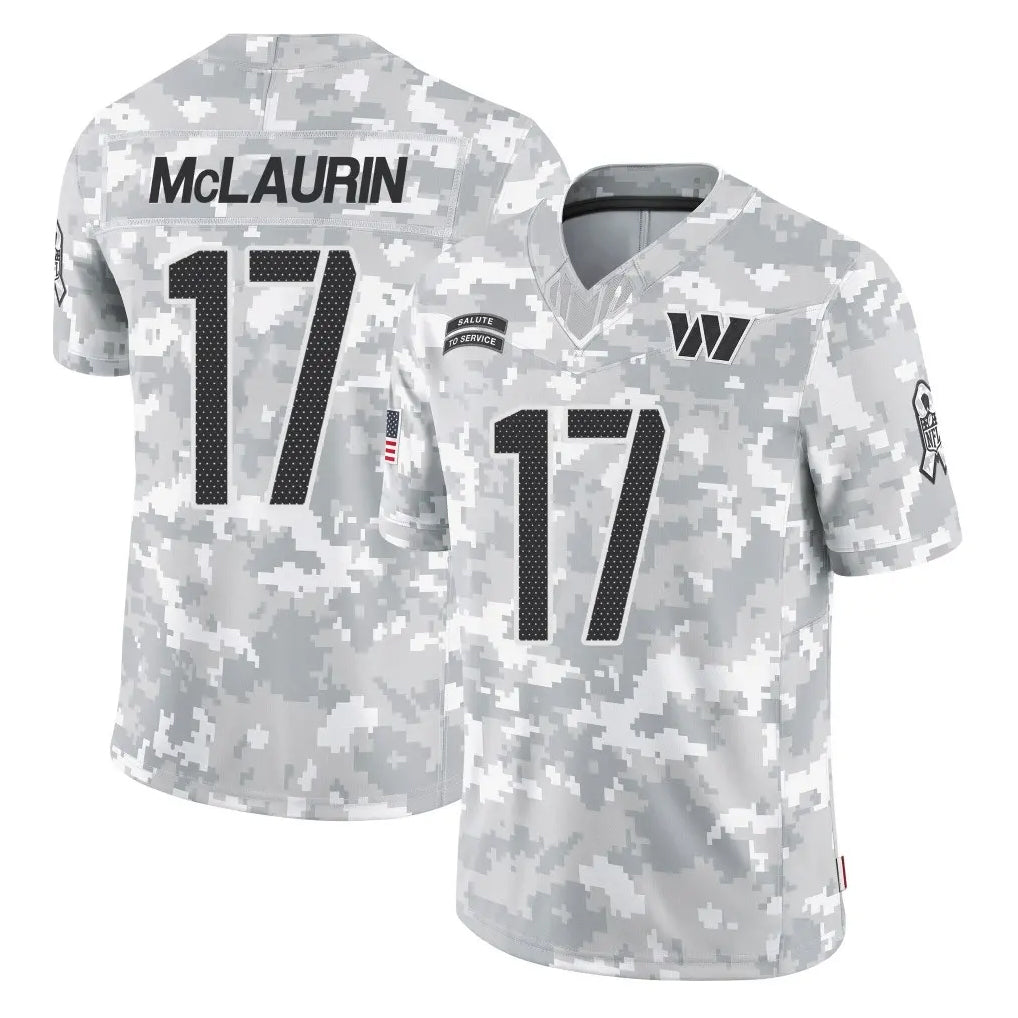 W.Commanders #17 Terry Mclaurin Player Arctic Camo Limited Salute To Service Home Game Edoa Stitched Jerseys