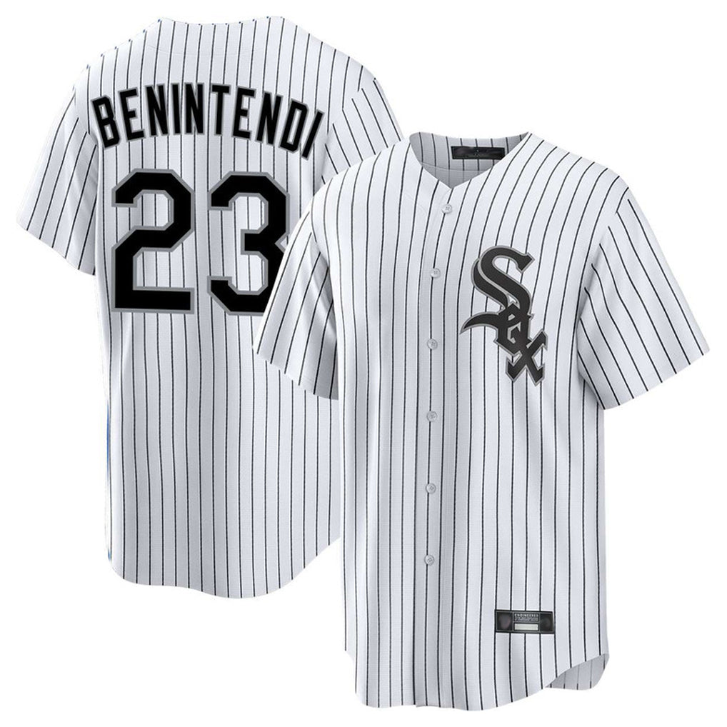 C.White Sox #23 Andrew Benintendi Player White Stripe Home Game Edoa Stitched Jerseys