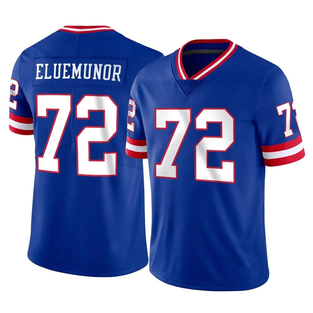 NY.Giants #72 Jermaine Eluemunor Player Royal Classic Vapor Home Game Edoa Stitched Jerseys