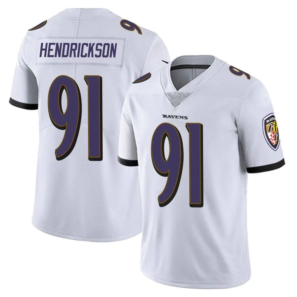 B.Ravens #91 Trey Hendrickson Player White Vapor Untouchable Game Edoa Stitched Jerseys